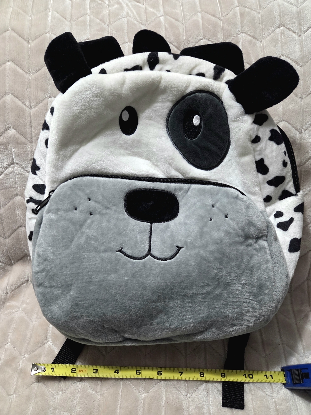 Plush Dalmation Backpack in Black and White